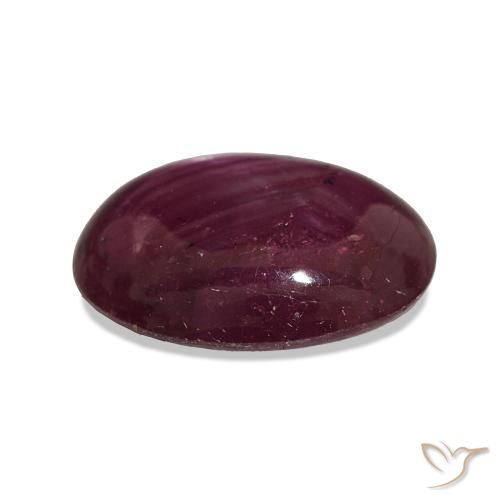 Rubino Stellato Rosso lampone naturale da 5.06 ct, Ovale, Opaco