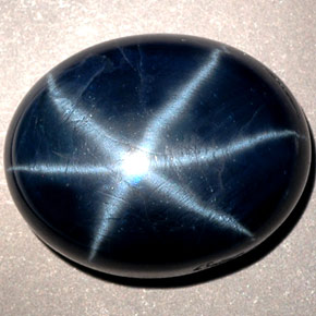Zaffiro stellato Blu scuro naturale da 9.13 ct, Taglio ovale, Opaco