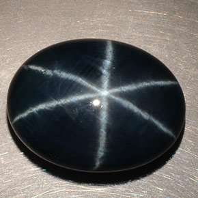 Zaffiro stellato naturale blu da 14,60 ct, taglio ovale, opaco