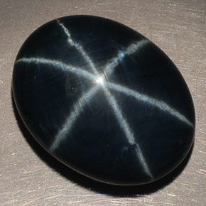 Zaffiro stellato naturale blu da 14,60 ct, taglio ovale, opaco