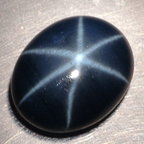 Zaffiro stellato naturale blu da 3,80 ct, taglio ovale, opaco