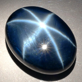 Zaffiro stellato naturale blu da 81,27 ct, taglio ovale, opaco