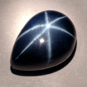 Zaffiro stellato Blu naturale da 22.23 ct, Forma a pera, Opaco