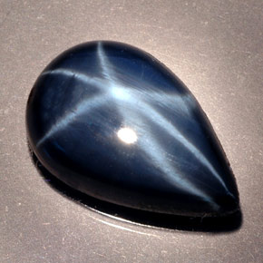 Zaffiro stellato naturale blu da 9,76 ct, taglio a pera, opaco