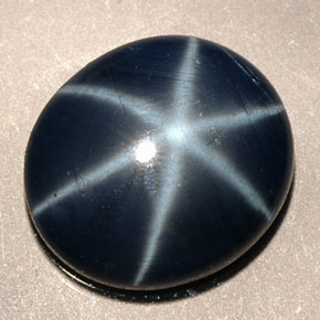 Zaffiro stellato naturale blu da 5,38 ct, taglio ovale, opaco