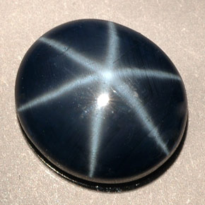 Zaffiro stellato naturale blu da 5,38 ct, taglio ovale, opaco