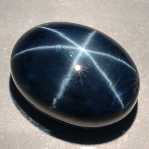 Zaffiro stellato naturale blu da 16,77 ct, taglio ovale, opaco