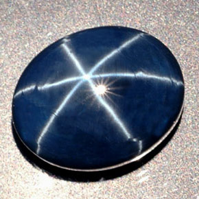 Zaffiro stellato naturale blu da 16,41 ct, taglio ovale, opaco
