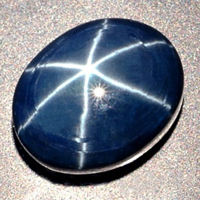 Zaffiro stellato Blu naturale da 14.42 ct, Taglio ovale, Opaco