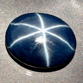 Zaffiro stellato naturale blu da 27,48 ct, taglio ovale, opaco