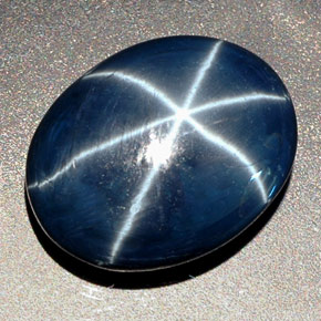 Zaffiro stellato naturale blu da 27,48 ct, taglio ovale, opaco