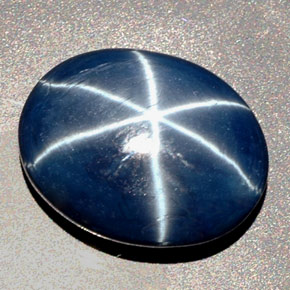 Zaffiro stellato naturale blu da 27,48 ct, taglio ovale, opaco