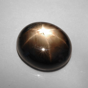 Zaffiro stellato Nero naturale da 22.73 ct, Taglio ovale, Opaco