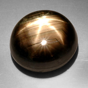Zaffiro stellato naturale nero da 22,55 ct, taglio ovale, opaco