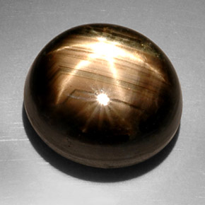 Zaffiro stellato naturale nero da 22,55 ct, taglio ovale, opaco