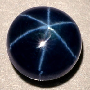 Zaffiro stellato naturale blu da 1,94 ct, taglio rotondo, traslucido