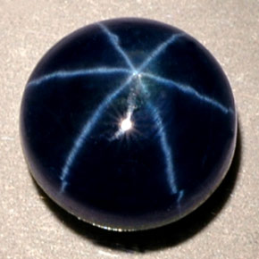 Zaffiro stellato naturale blu da 1,94 ct, taglio rotondo, traslucido