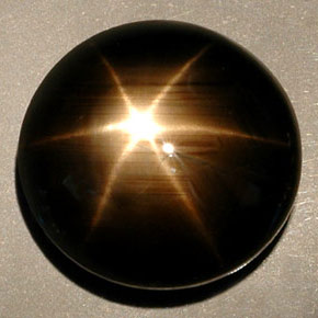 Zaffiro stellato naturale nero da 36,25 ct, taglio rotondo, opaco