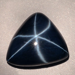 Zaffiro stellato Blu naturale da 17.64 ct, Taglio trillion, Opaco