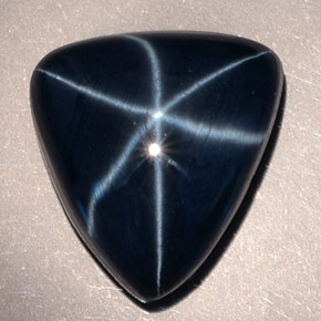 Zaffiro stellato Blu naturale da 17.64 ct, Taglio trillion, Opaco