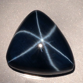 Zaffiro stellato Blu naturale da 17.64 ct, Taglio trillion, Opaco