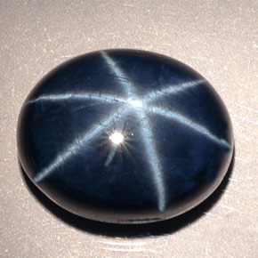 Zaffiro stellato naturale blu da 19,63 ct, taglio ovale, opaco