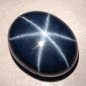 Zaffiro stellato naturale blu da 19,63 ct, taglio ovale, opaco