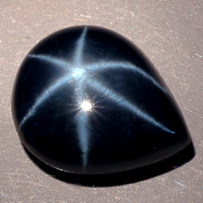 Zaffiro stellato Blu naturale da 13.68 ct, Forma a pera, Opaco