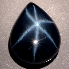 Zaffiro stellato Blu naturale da 13.68 ct, Forma a pera, Opaco