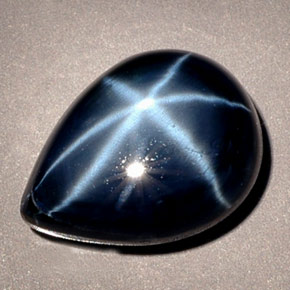 Zaffiro stellato naturale blu da 8,38 ct, taglio a pera, opaco
