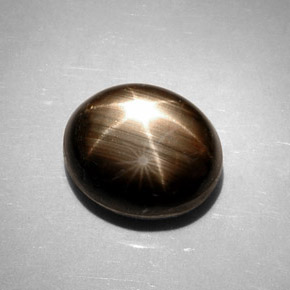 Zaffiro stellato naturale nero da 11,17 ct, taglio ovale, opaco
