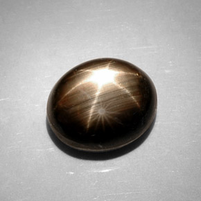 Zaffiro stellato naturale nero da 11,17 ct, taglio ovale, opaco