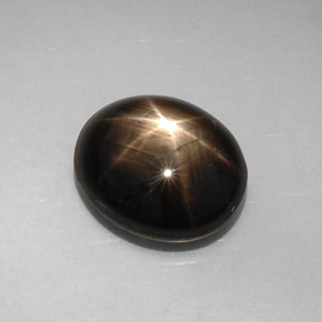 Zaffiro stellato naturale nero da 8,19 ct, taglio ovale, opaco