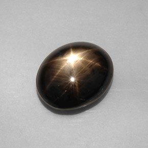 Zaffiro stellato naturale nero da 8,19 ct, taglio ovale, opaco