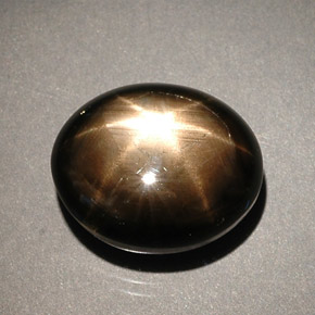 Zaffiro stellato naturale nero da 8,56 ct, taglio ovale, opaco