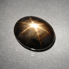 Zaffiro stellato naturale nero da 6,63 ct, taglio ovale, opaco