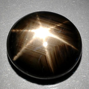 Zaffiro stellato naturale nero da 10,29 ct, taglio ovale, opaco