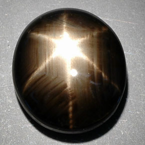 Zaffiro stellato naturale nero da 10,29 ct, taglio ovale, opaco