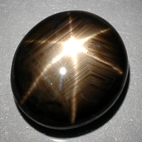 Zaffiro stellato naturale nero da 10,29 ct, taglio ovale, opaco