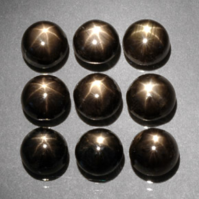 Gemme di Zaffiro stellato Nero naturale da  ct, Taglio rotondo, Opaco