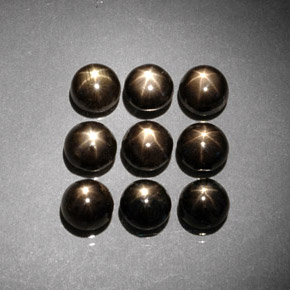 Gemme di Zaffiro stellato Nero naturale da  ct, Taglio rotondo, Opaco