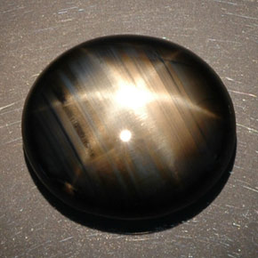 Zaffiro stellato naturale nero da 16,89 ct, taglio ovale, opaco