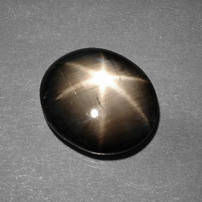 Zaffiro stellato naturale nero da 9,26 ct, taglio ovale, opaco