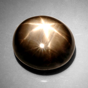 Zaffiro stellato naturale nero da 15,19 ct, taglio ovale, opaco