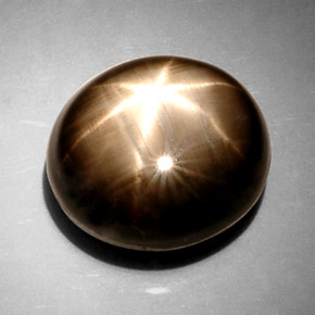 Zaffiro stellato naturale nero da 15,19 ct, taglio ovale, opaco