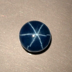 Zaffiro stellato naturale blu da 1,46 ct, taglio rotondo, opaco