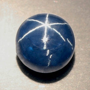 Zaffiro stellato naturale blu da 4,18 ct, trasparente, trasparente/traslucido