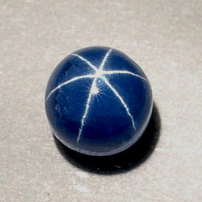 Zaffiro stellato naturale blu da 1,89 ct, taglio rotondo, opaco