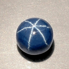 Zaffiro stellato naturale blu da 1,92 ct, taglio rotondo, opaco