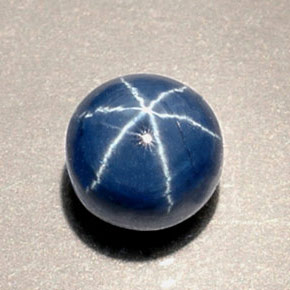 Zaffiro stellato naturale blu da 1,92 ct, taglio rotondo, opaco